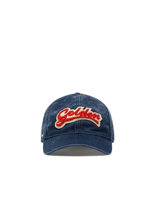Cappellino da baseball di colore blu jeans con patch Golden in spugna di colore rosso e bianco Golden Goose | GUP02837.P002625.51139DRESS BLUES